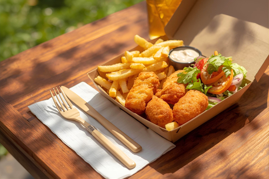 chicken nuggets with french fries chicken nuggets with french fries