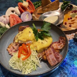 smoked bacon egg benedict