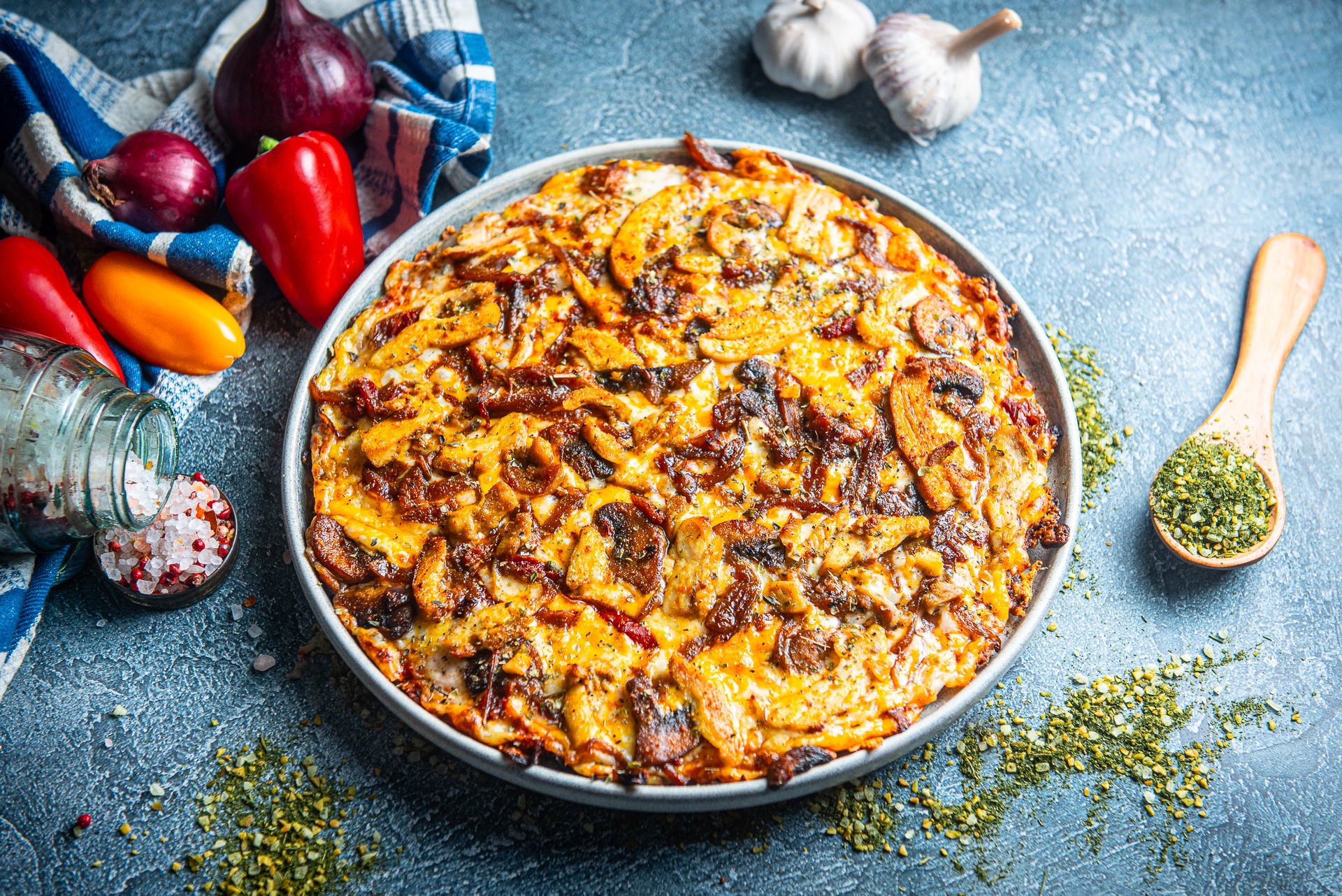 chicken fajita and wok vegetables