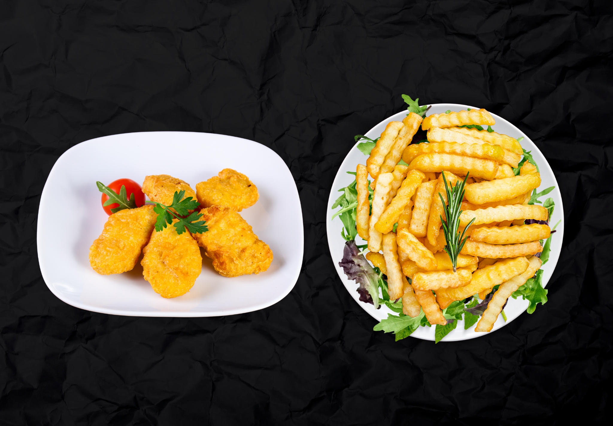 chicken nuggets with french fries