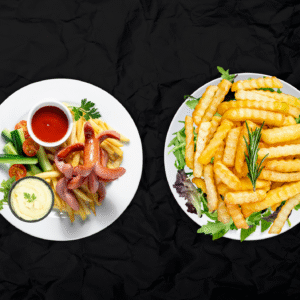 sausages with french fries